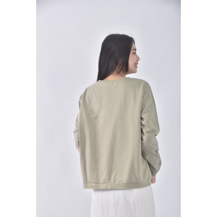 (L) kuen dian質感綠色長袖上衣二手衣, , large