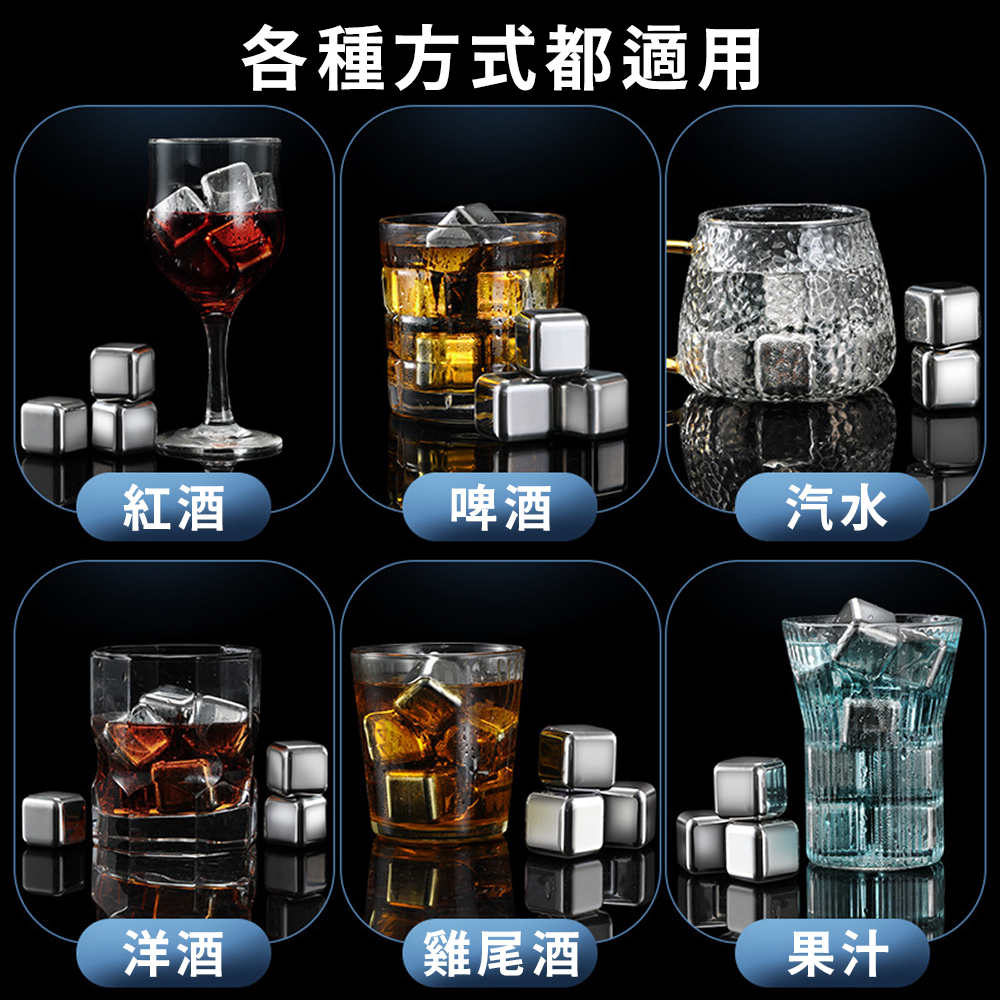頂級316 不鏽鋼冰塊 環保節能 一組4顆 附收納盒 沁涼方便 任何飲料都適合用 保冰保冷 安全衛生 不稀釋的冰涼享受, , large