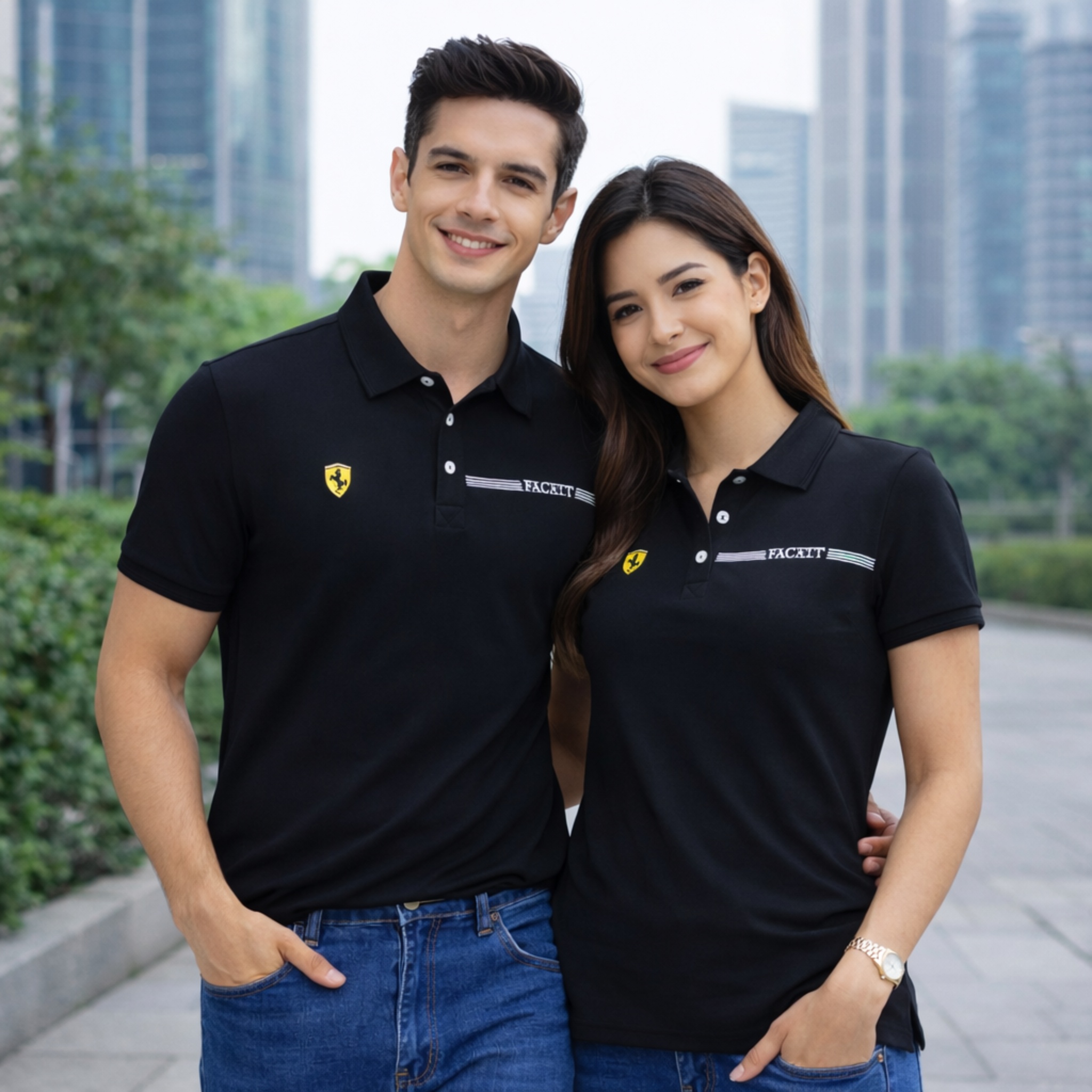 【FALALI】短袖冰感POLO衫-女(黑02), , large