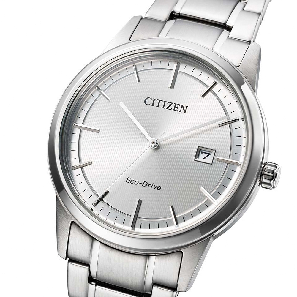 CITIZEN 星辰 光動能簡約大三針手錶-40mm AW1231-66A, , large