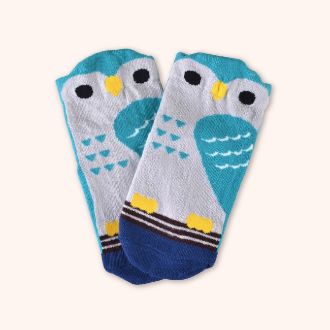 【現貨】MIT台灣製趣味立體止滑童短襪-貓頭鷹 HP5066, , large