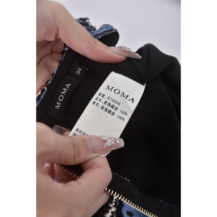 (S) moma質感無袖藍色洋裝二手衣, , large