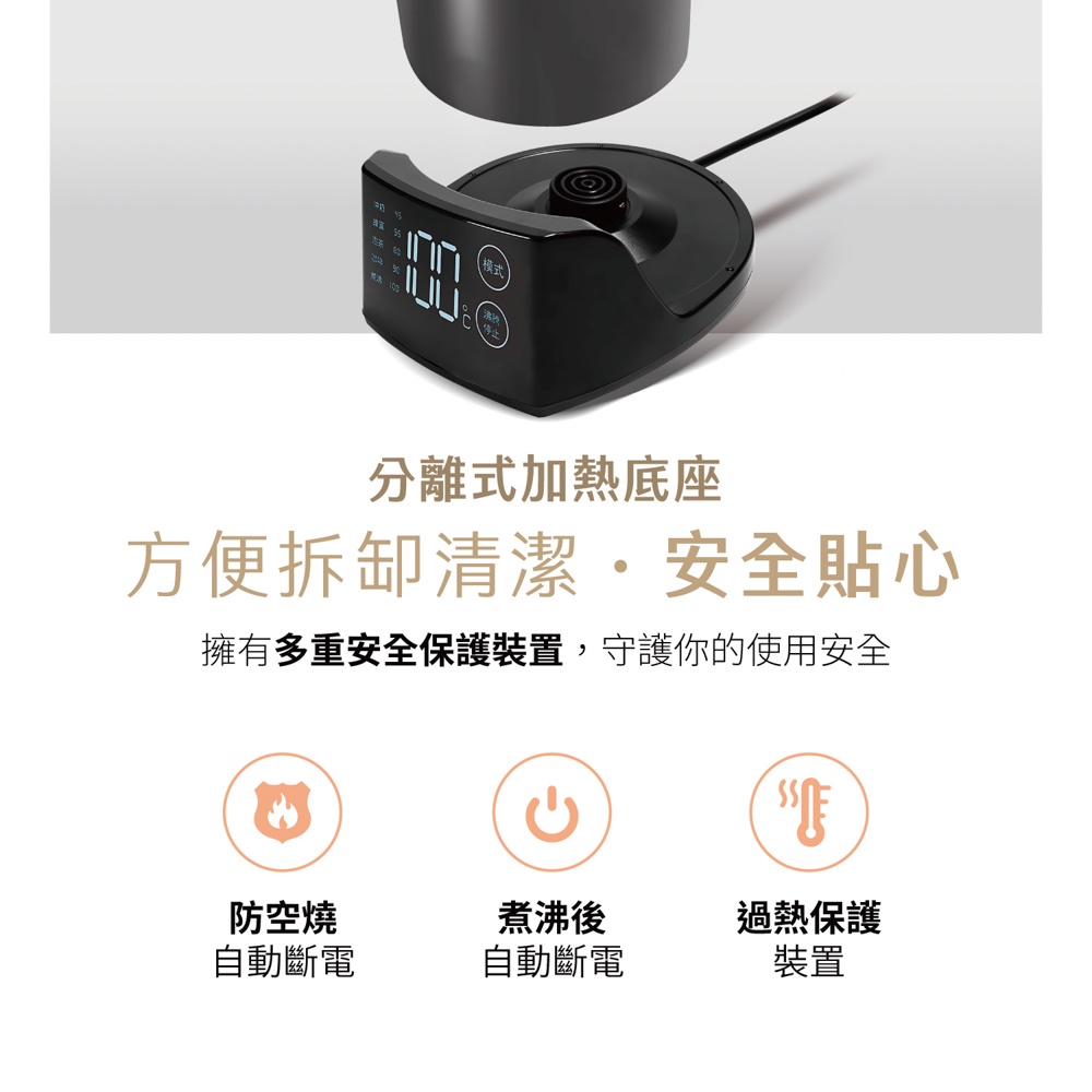 AIWA 愛華 1.5L三層防燙5段式控溫電茶壼 DKS1315 香檳金, , large