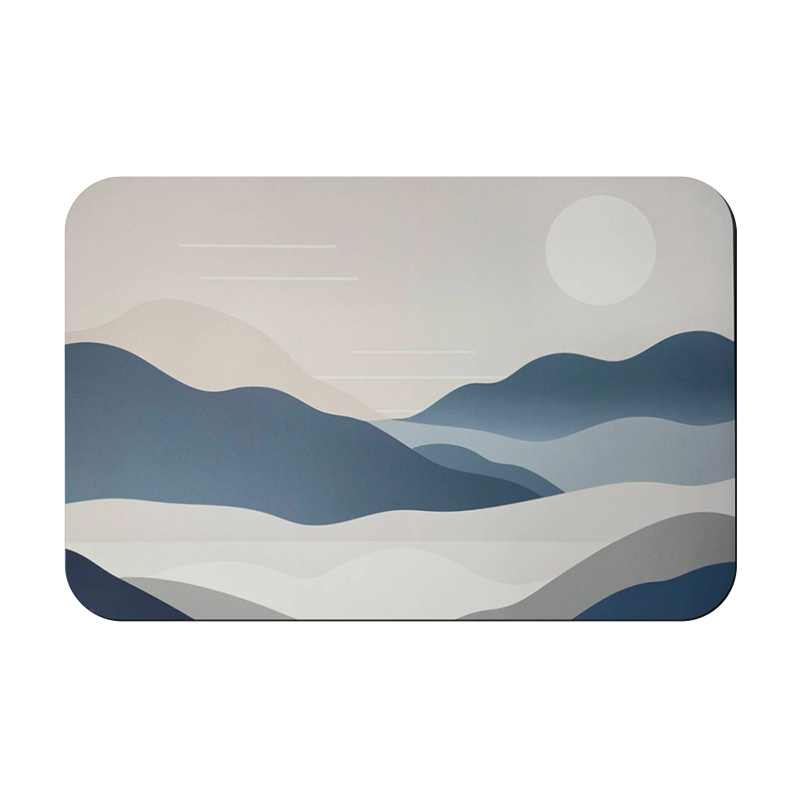 【怪獸】日竹門 30秒瞬吸 軟式珪藻土吸水地墊 極簡山景系列 (60x40cm)-晨曦靜語