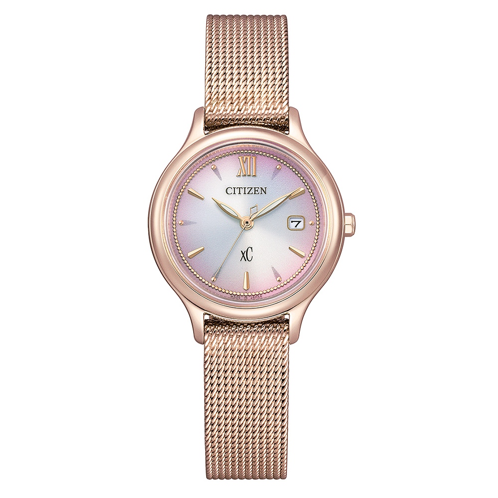 CITIZEN 星辰 XC Hebe田馥甄廣告款 櫻花粉漸層 光動能米蘭女錶 EW2635-54Z, , large