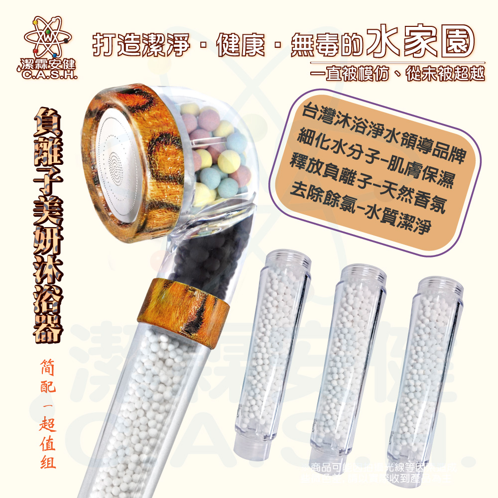 Jielin Anjian Negative Ion Beauty Health Shower - Leopard Print - Value Set