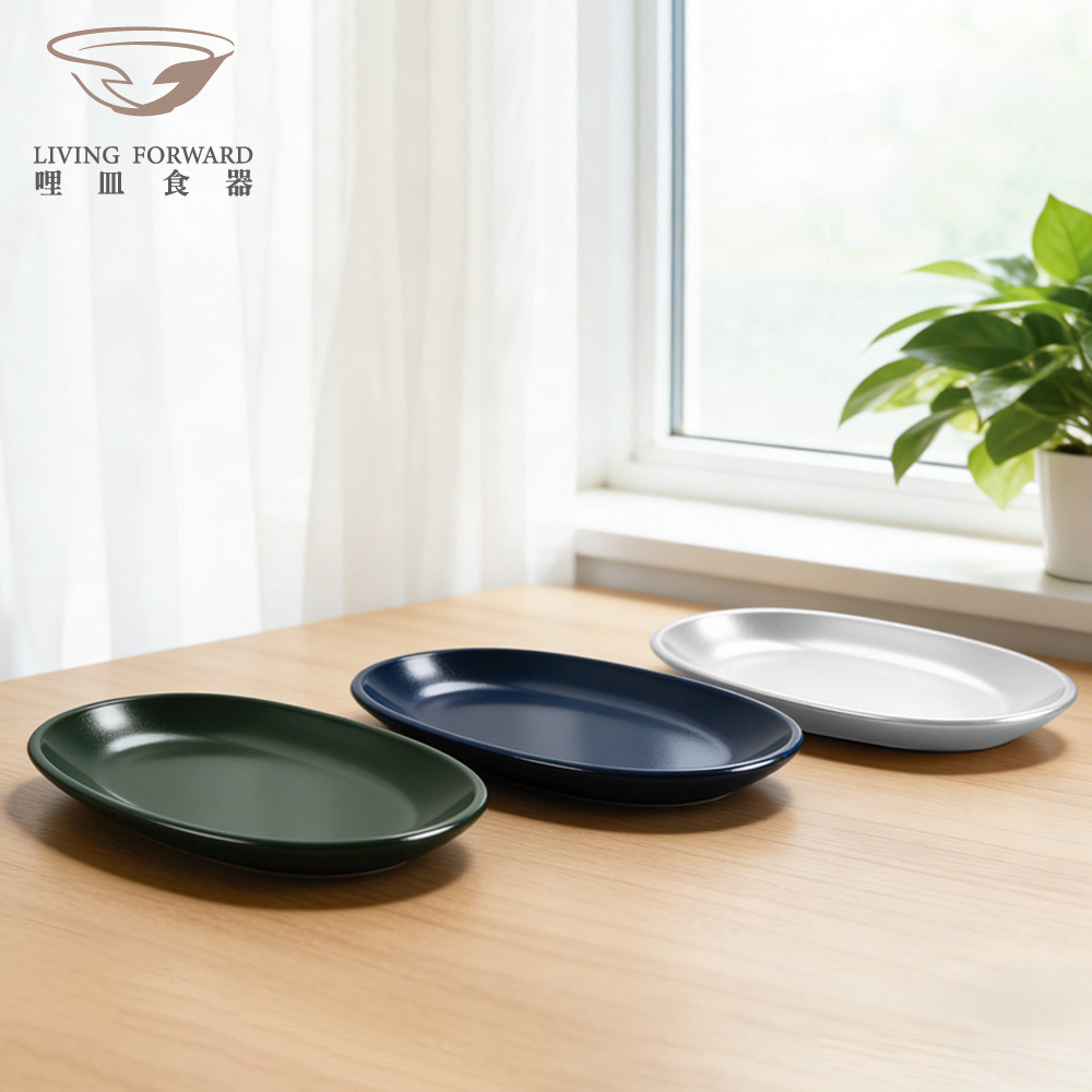 【哩皿食器】台灣製 CPET 潔晶橢圓盤 3入組