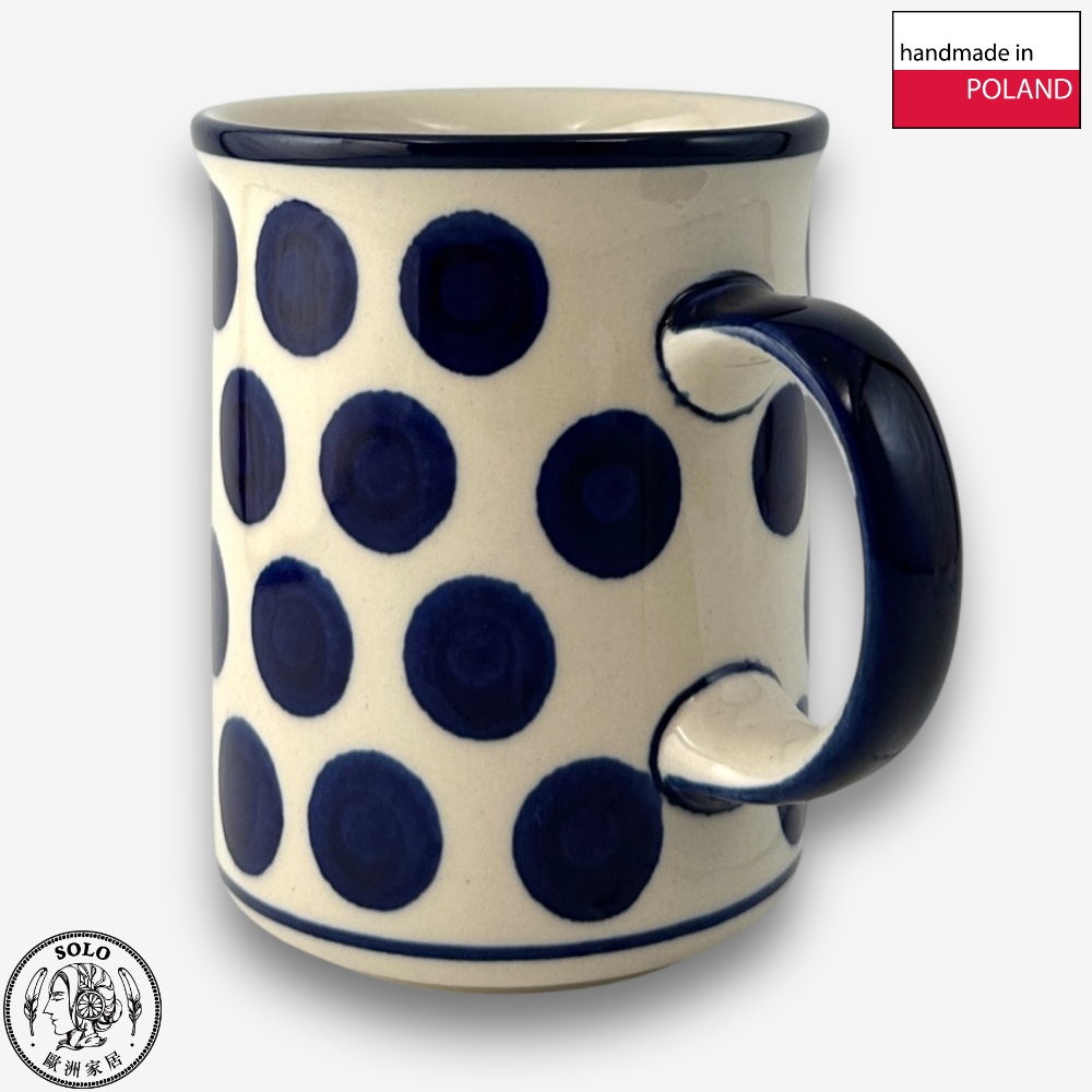 【SOLO Vintage】CA Polish Pottery 440ml Mug Jade Water Droplets Series Made in Poland, , large