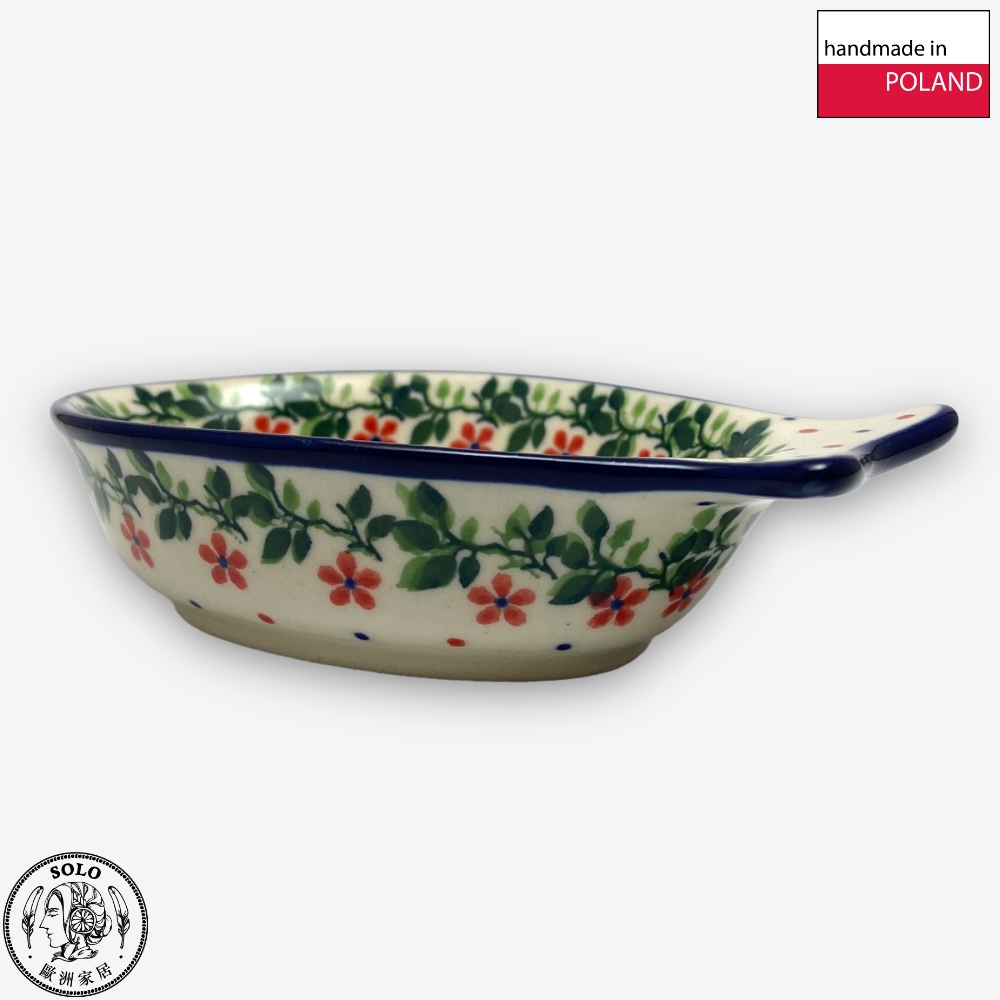 【SOLO Vintage】CA Polish Pottery 12.5cm Fish Bowl Sauce Plate Jewelry Plate Chopstick Rack Red Princess Series, , large