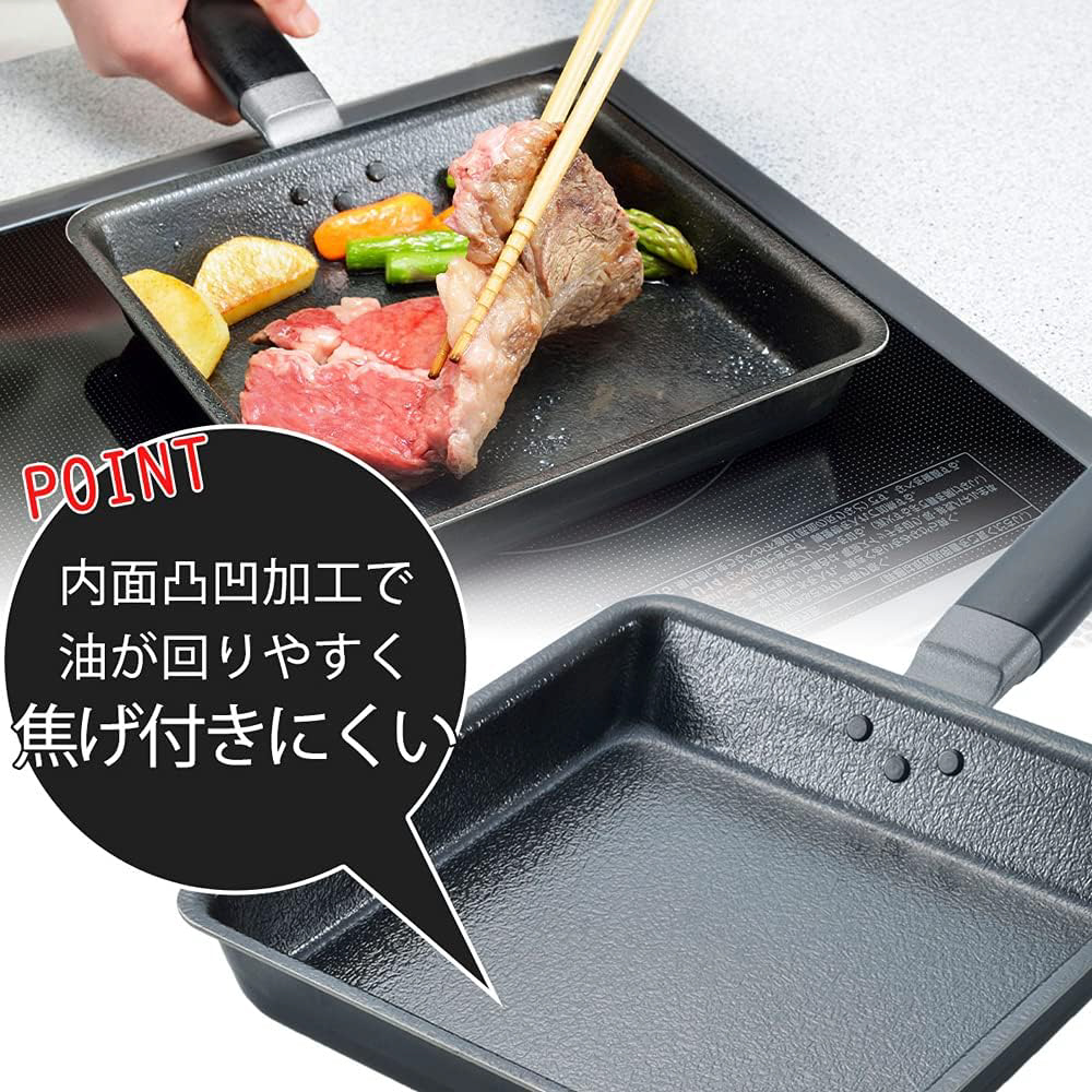 [下村企販]  日本製 方形玉子燒鍋｜附原廠鍋蓋(IH爐適用 39000), , large