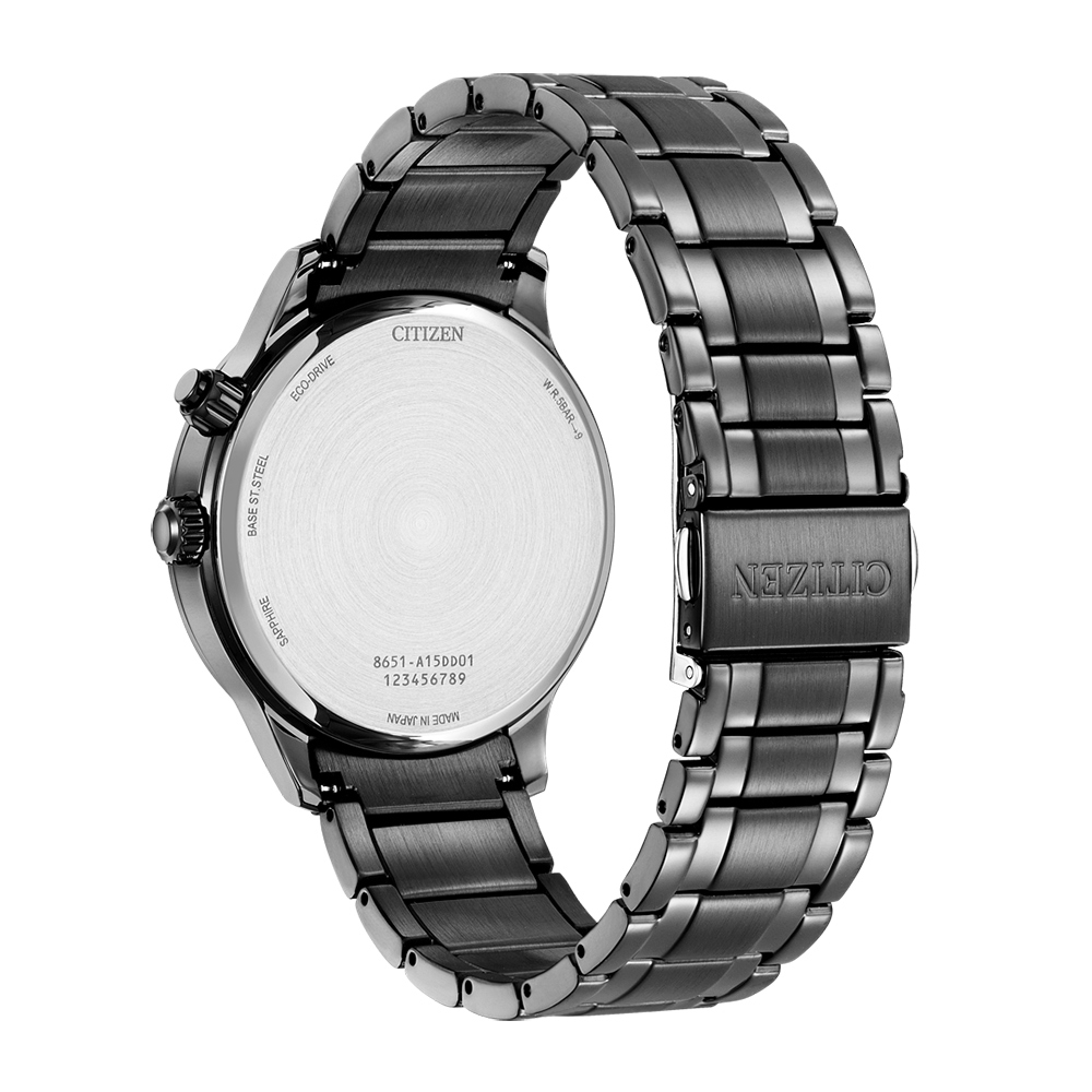 CITIZEN 星辰 亞洲限定 光動能紳男月相手錶 AP1055-87L, , large