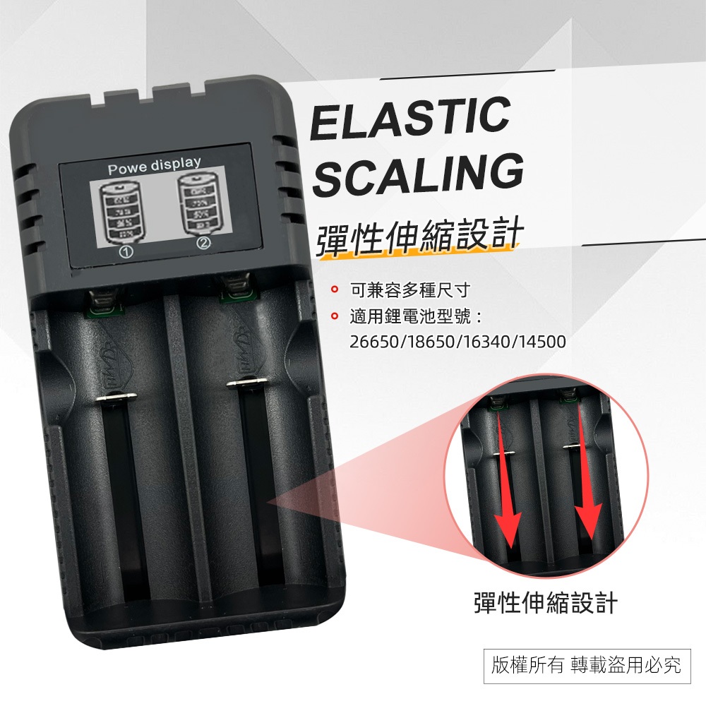 實用牌 PCA-008 液晶螢幕雙槽鋰電池充電組 附電池 LCD跑馬燈顯示 過充/過熱/短路保護 多種鋰電池適用, , large