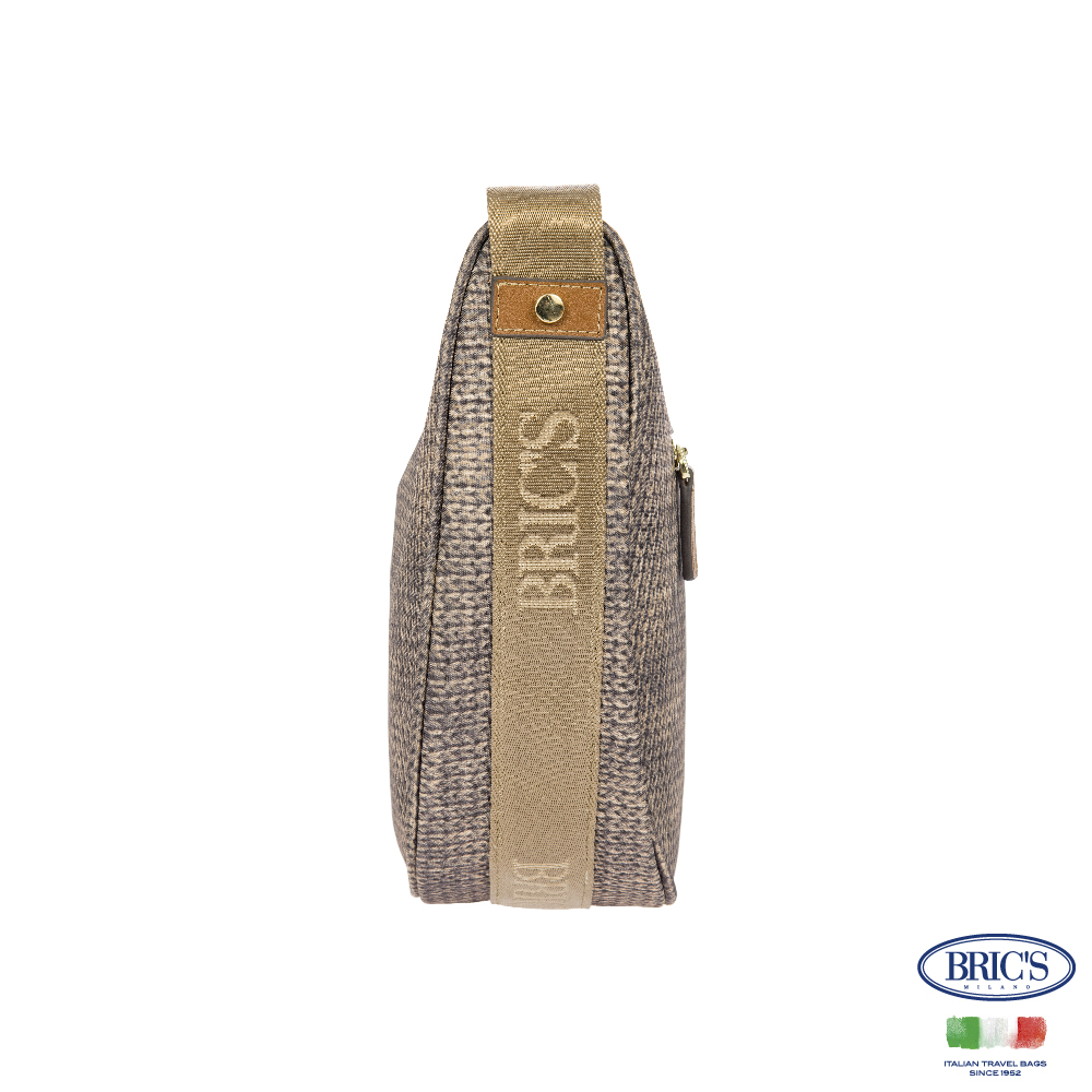 【Bric's】 X-collection 半月側背包 BXG45052 - 混羊毛堅果色, , large