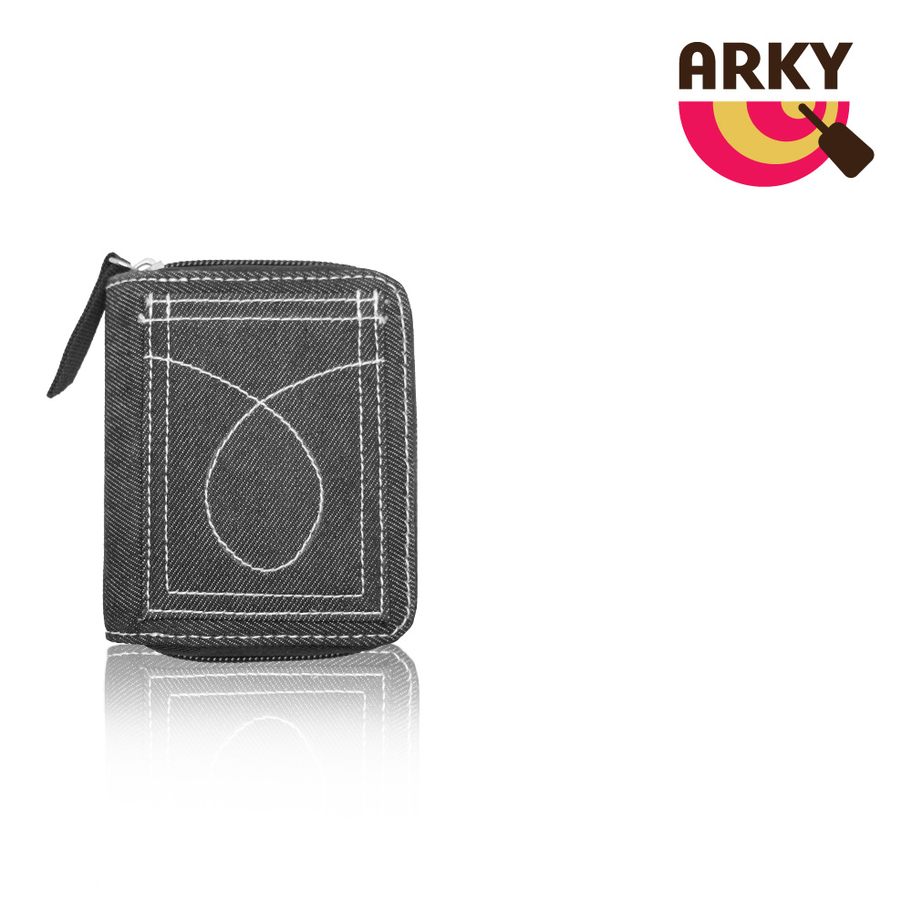 ARKY Coin Wallet Jeans Black, , large