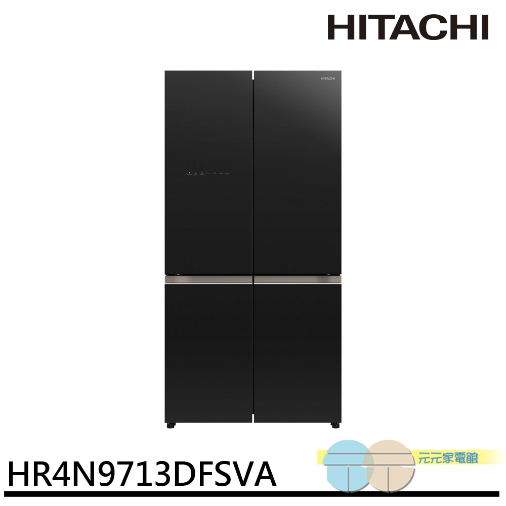 HITACHI 日立 645L 高效變頻 四門十字對開冰箱 琉璃黑 HR4N9713DFSVA, , large