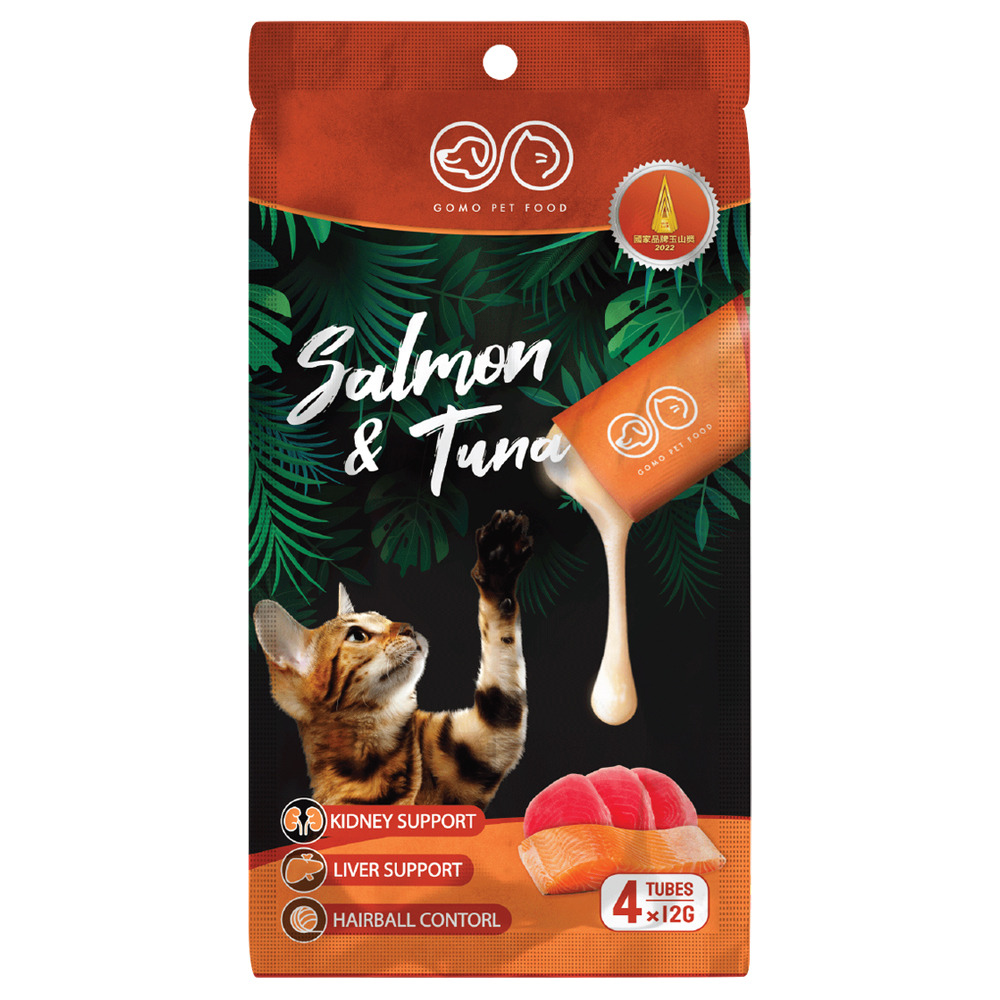 GOMO貓機能型鮮肉泥 鮭魚+鮪魚, , large