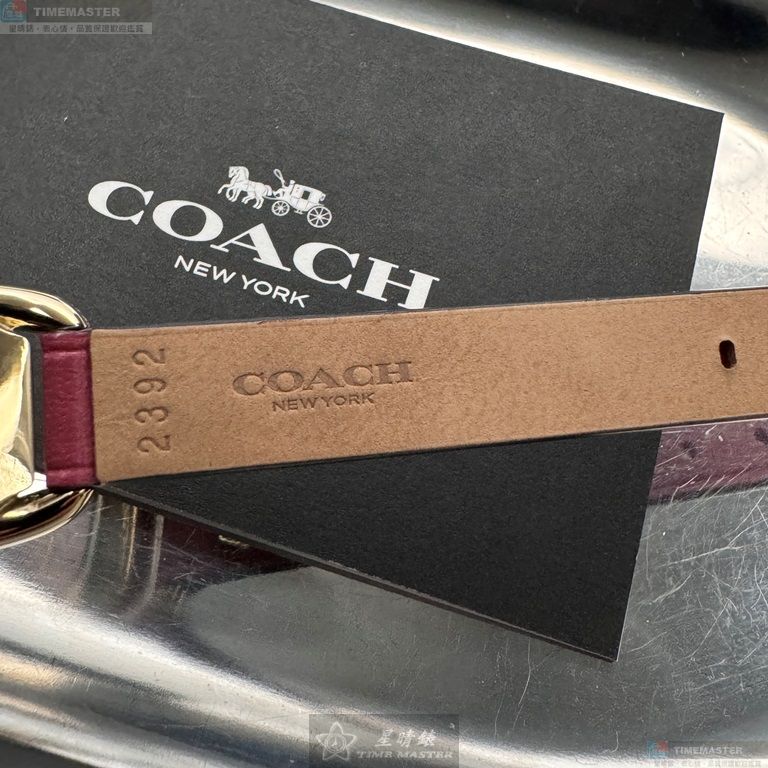 [星晴錶業]COACH手錶,18mm, 28mm,CH00239粉紅色錶面金色錶殼粉紅真皮皮革錶帶款, , large