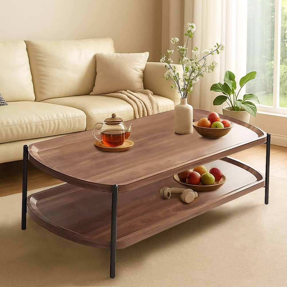 【AOTTO】簡約圓弧雙層客廳大茶几(TA-301)	, , large