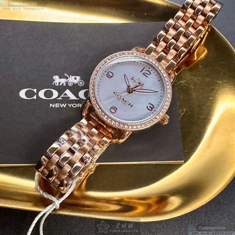 [星晴錶業]COACH手錶,28mm,CH00255貝母錶面玫瑰金錶殼玫瑰金色精鋼錶帶款, , large