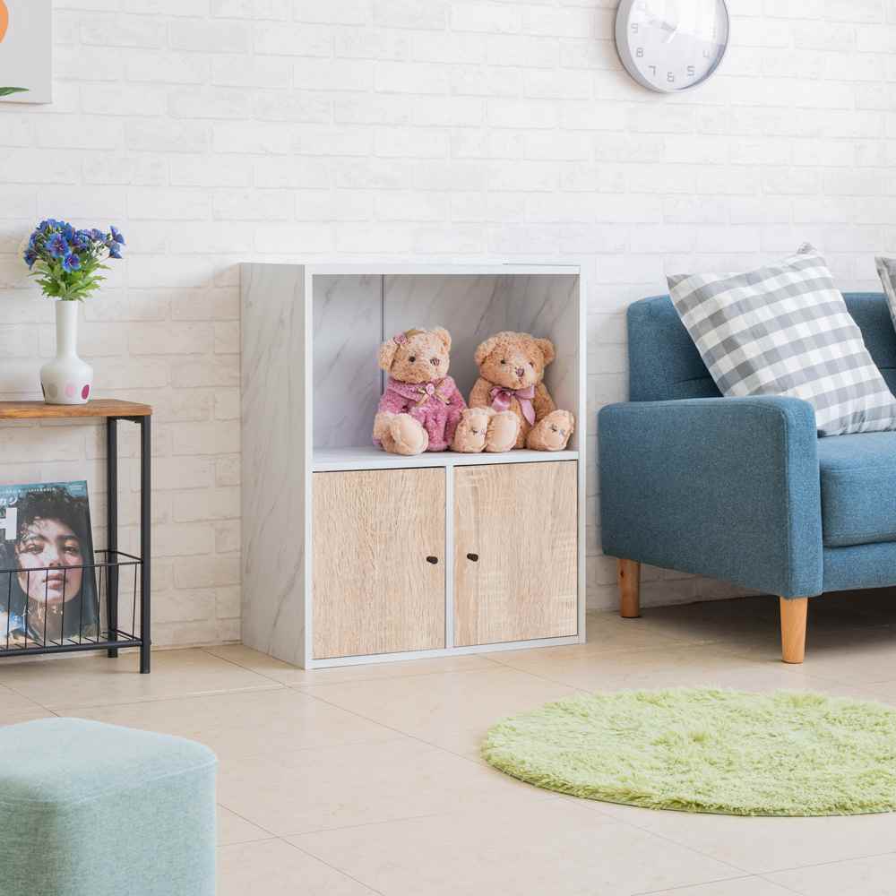 three-compartment two-door cabinet, , large