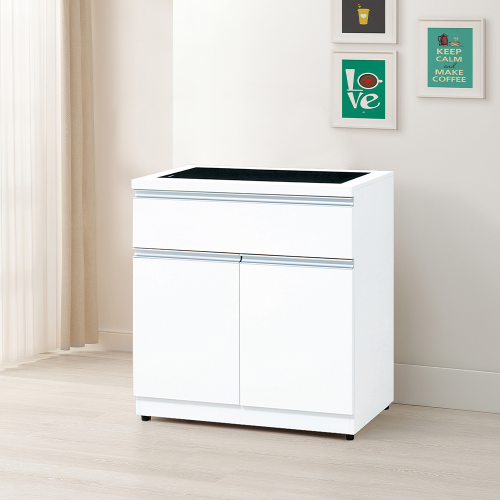 【唯熙傢俱】貝拉白色2.7尺餐櫃, , large