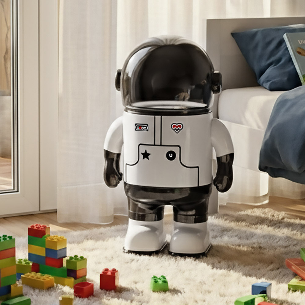 【AOTTO】太空人造型翻蓋垃圾桶-12L(CL-601), , large