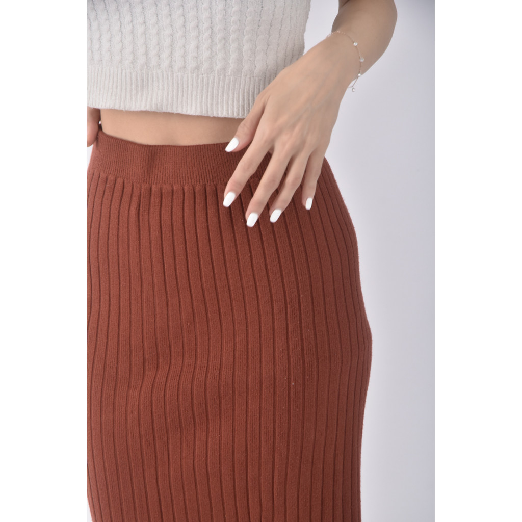 (S) 直線條橘色長裙二手衣, , large