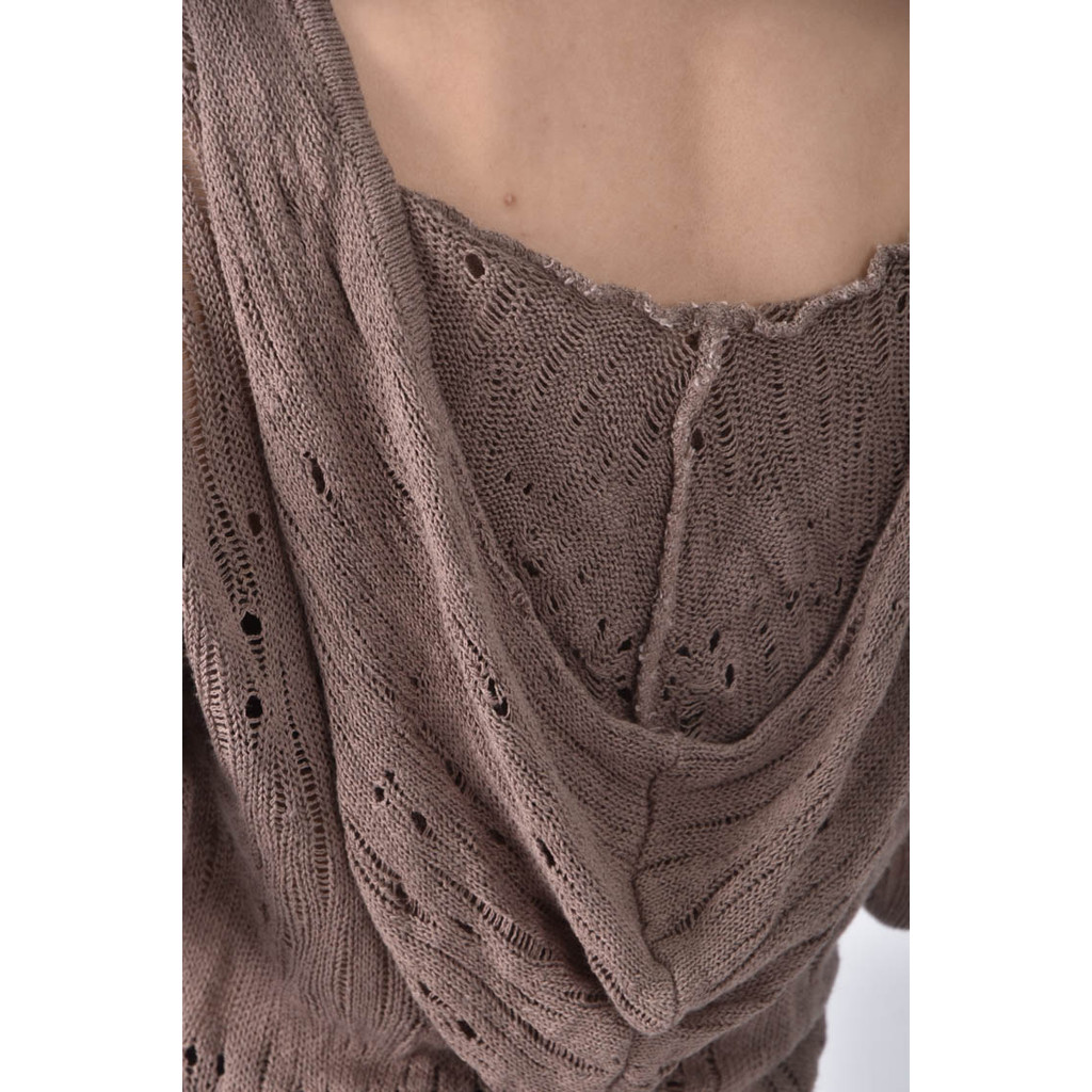 (M) 連帽棕色長袖上衣二手衣, , large