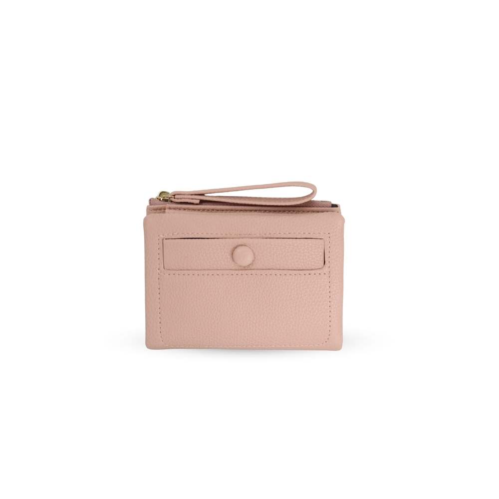 AUNO  經典圓釦短夾 多卡位收納皮夾 女用錢包 典雅百搭