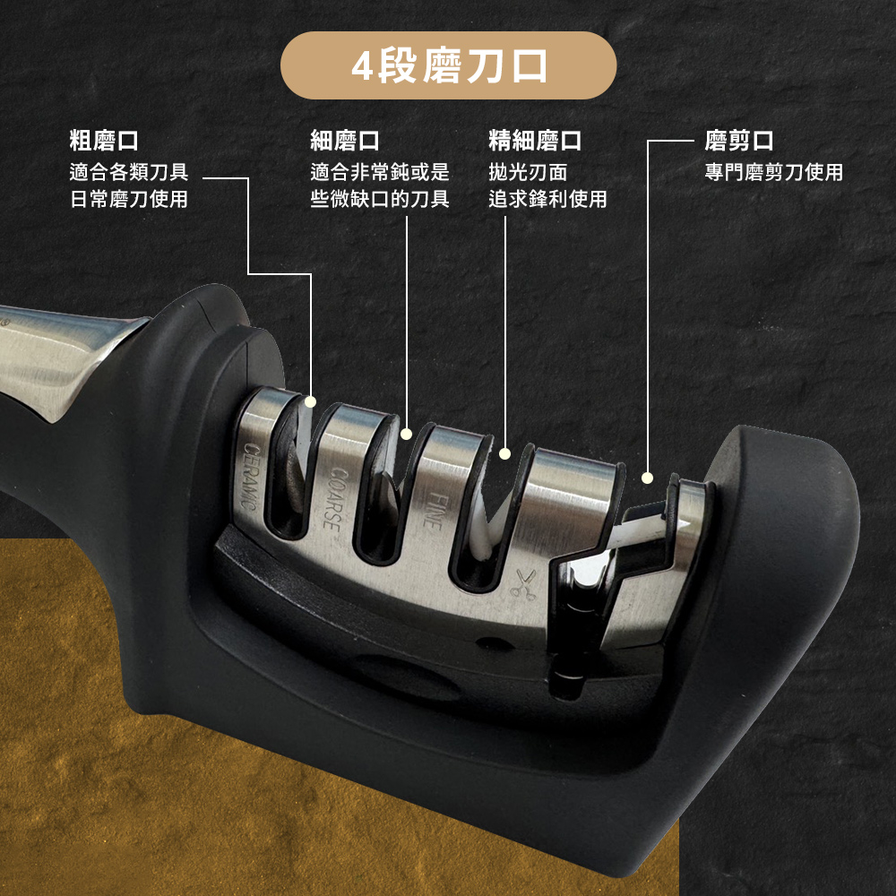 【金永利鋼刀】NN1-2清香木/高碳不鏽鋼 切刀＋磨刀器 料理組, , large