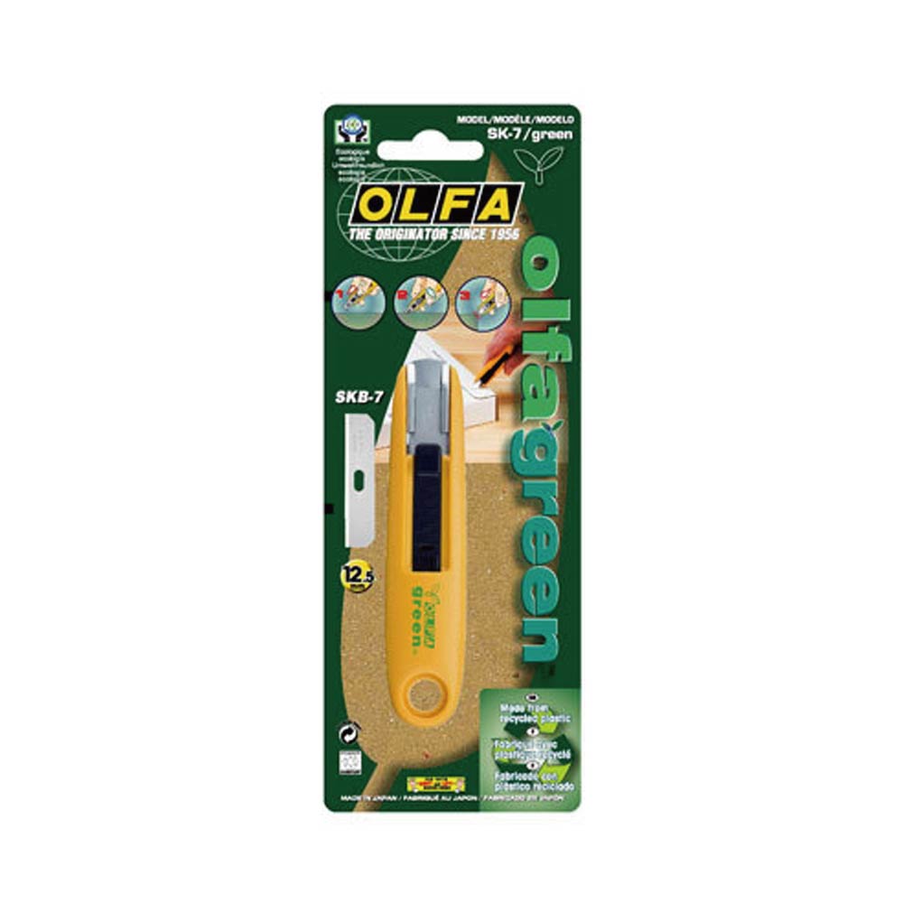 【OLFA】環保材質握把小巧攜帶型 安全工作刀 / 支 SK-7/green, , large