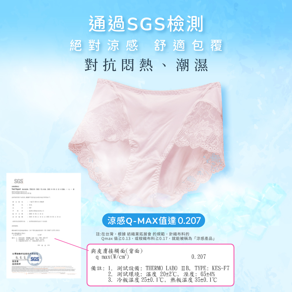 【Clany可蘭霓】台灣製蕾絲涼感親膚包臀中高腰 L-3XL 加大尺碼內褲 玫瑰粉 3078-31, , large