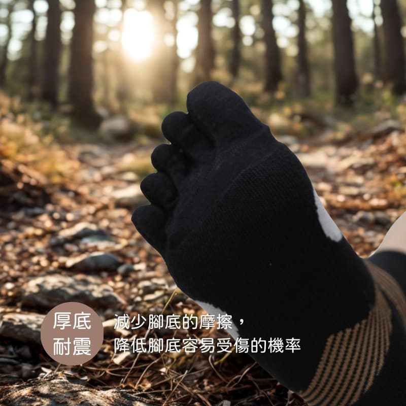 [凱美棉業] 美麗諾羊毛氣墊五趾襪 女款 單入 灰色 22-26cm, , large