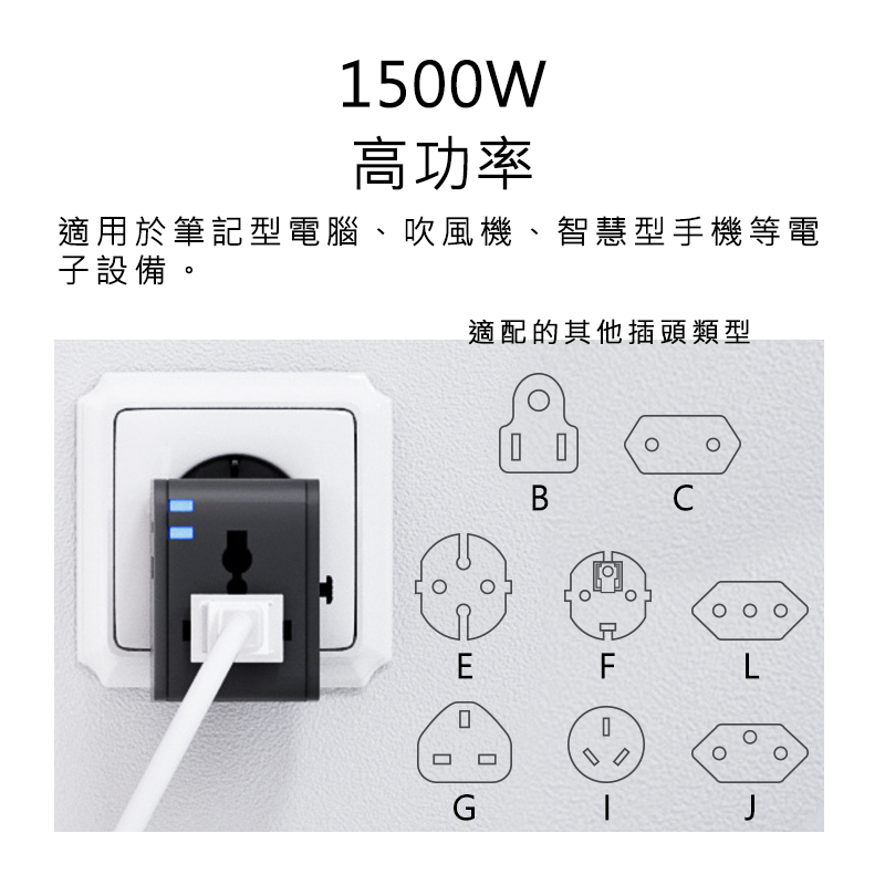【好米企業社】萬國轉接頭 多國旅行轉接頭 世界旅行轉接頭 USB Type-C 30W, , large