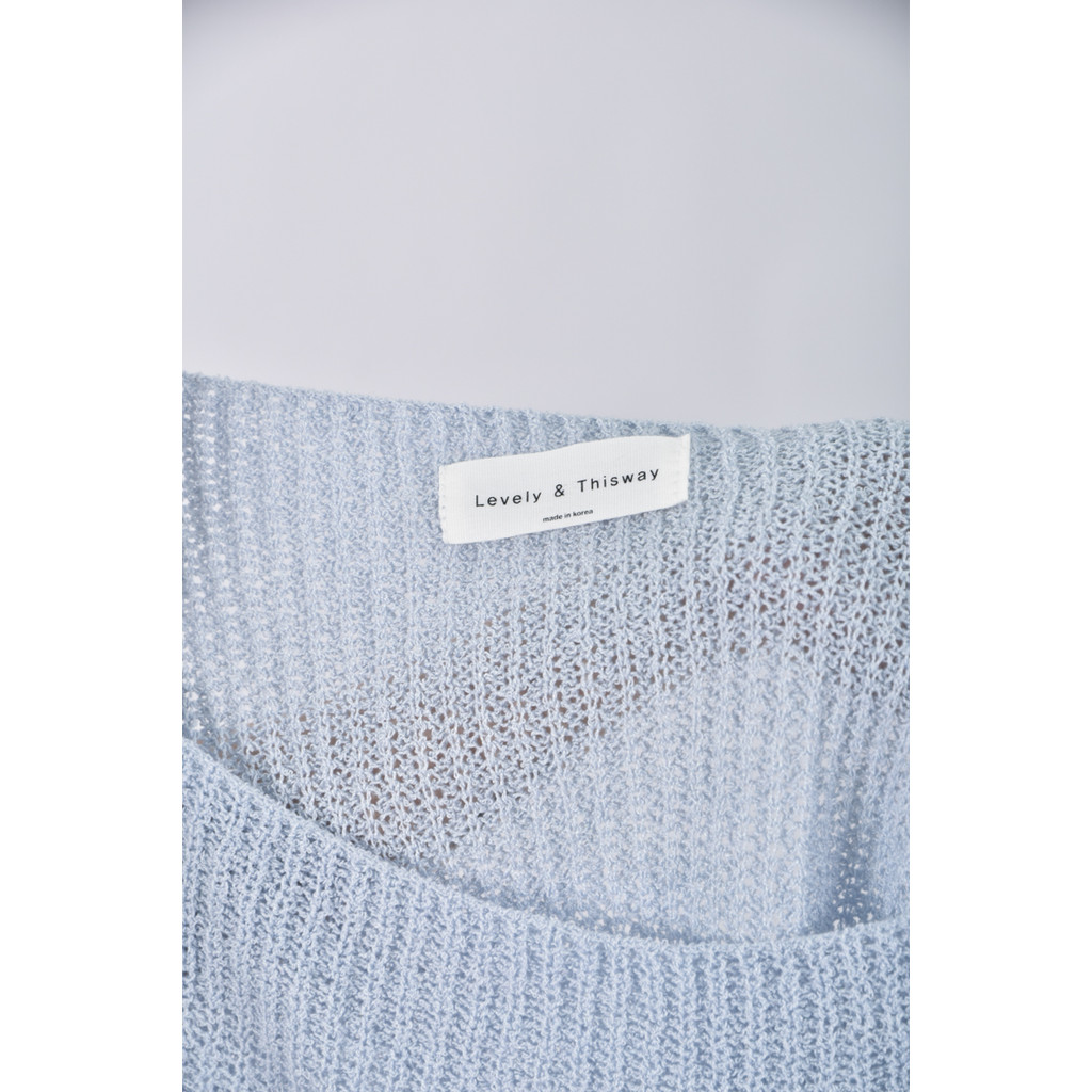 (2XL) levely and thisway韓牌質感藍色長袖上衣二手衣, , large