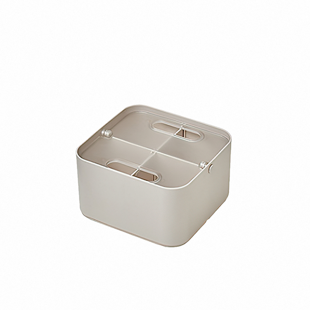 【上手家居】手提桌面收納盒四格款 透明蓋四格(手提收納盒/文具收納盒/塑膠收納盒/盒子收納盒/多格收納盒), , large