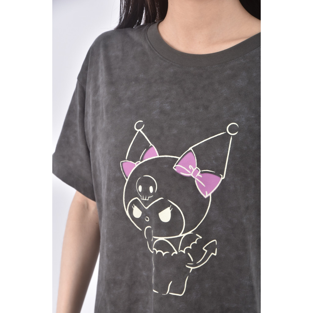 (M) uniqlo質感棉質純棉庫洛米灰色短袖上衣二手衣, , large