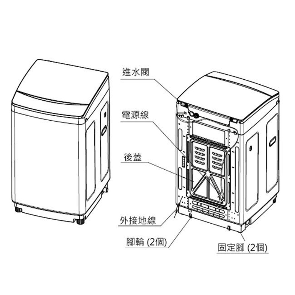 KOLIN 歌林 直驅變頻 12KG單槽洗衣機 BW-12V01, , large