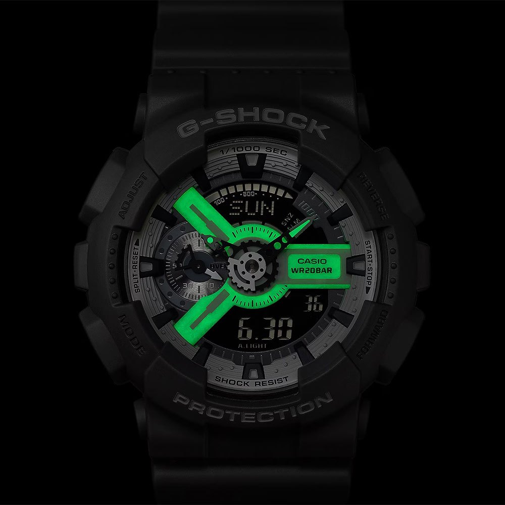 CASIO 卡西歐 G-SHOCK 綠光系列雙顯運動手錶 GA-110HD-8A, , large