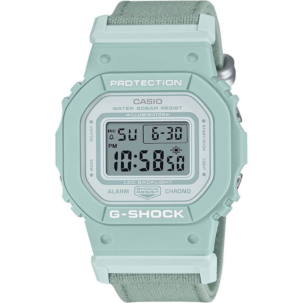 CASIO 卡西歐 G-SHOCK 自然系列 湖水藍 布質錶帶方型女錶 GMD-S5600CT-3, , large