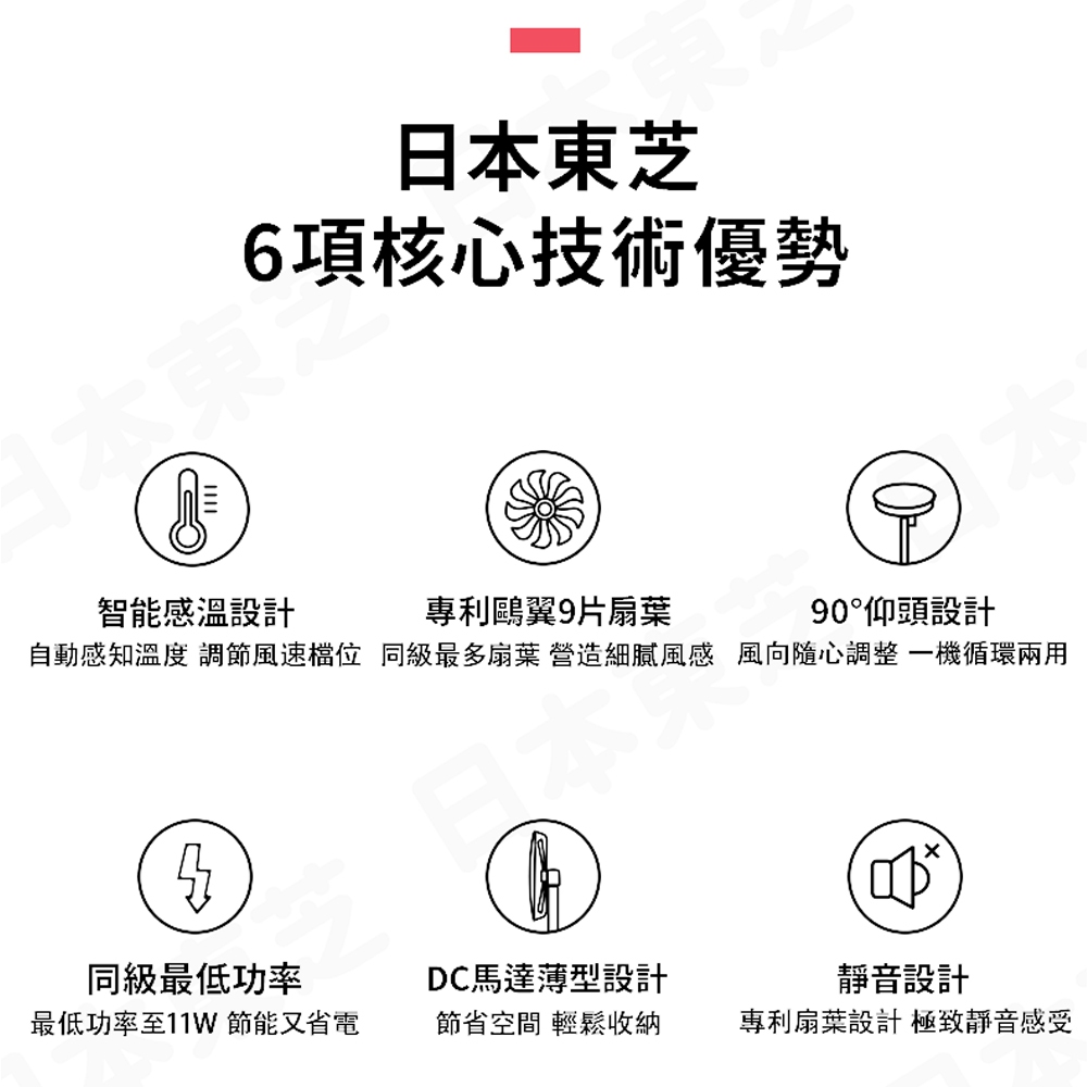 TOSHIBA 東芝 14吋智能溫感DC電風扇 F-DSB35TW(W), , large