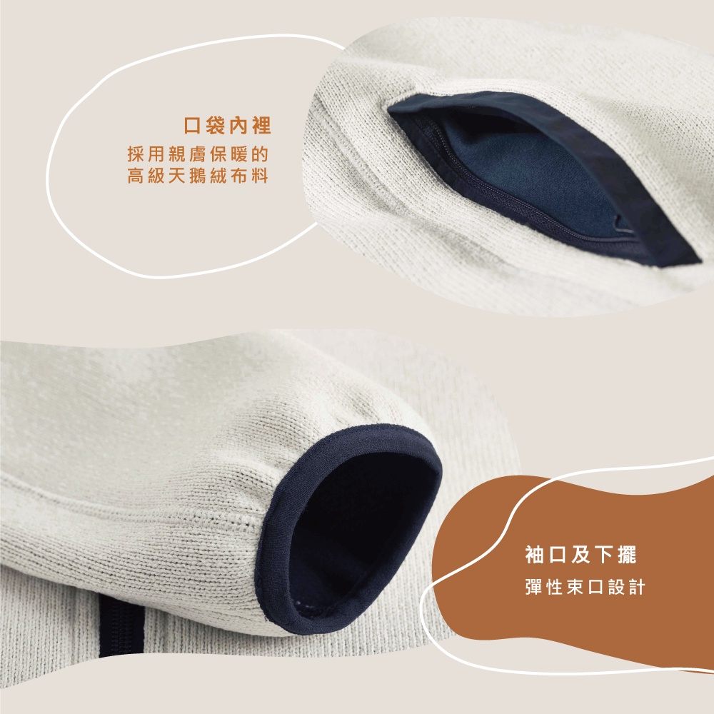 【Aith】MIT米蘭針織內刷毛外套 M/米白色, , large