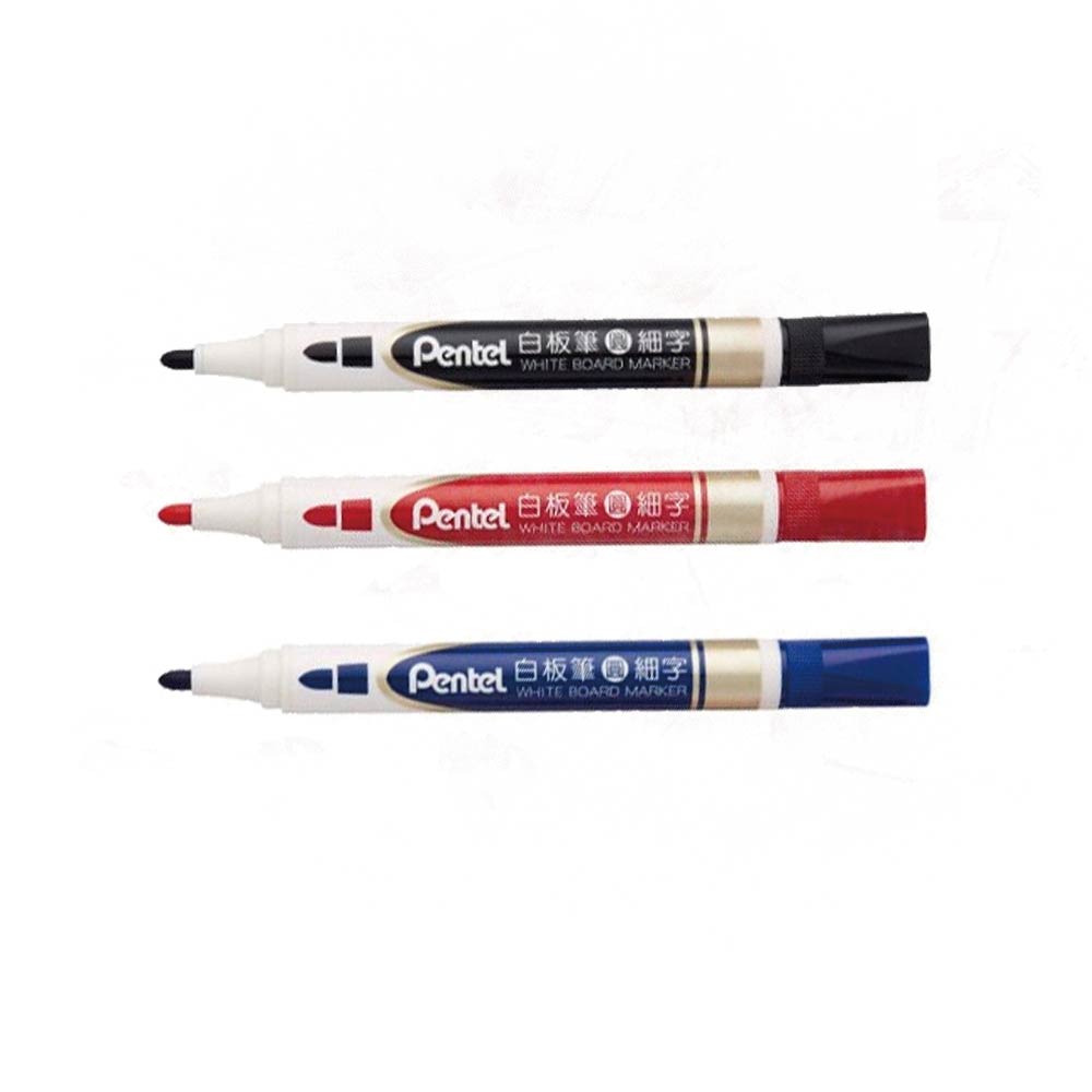【Pentel 飛龍】細字白板筆 圓頭 1.5mm /支 MW851 - 黑色, , large