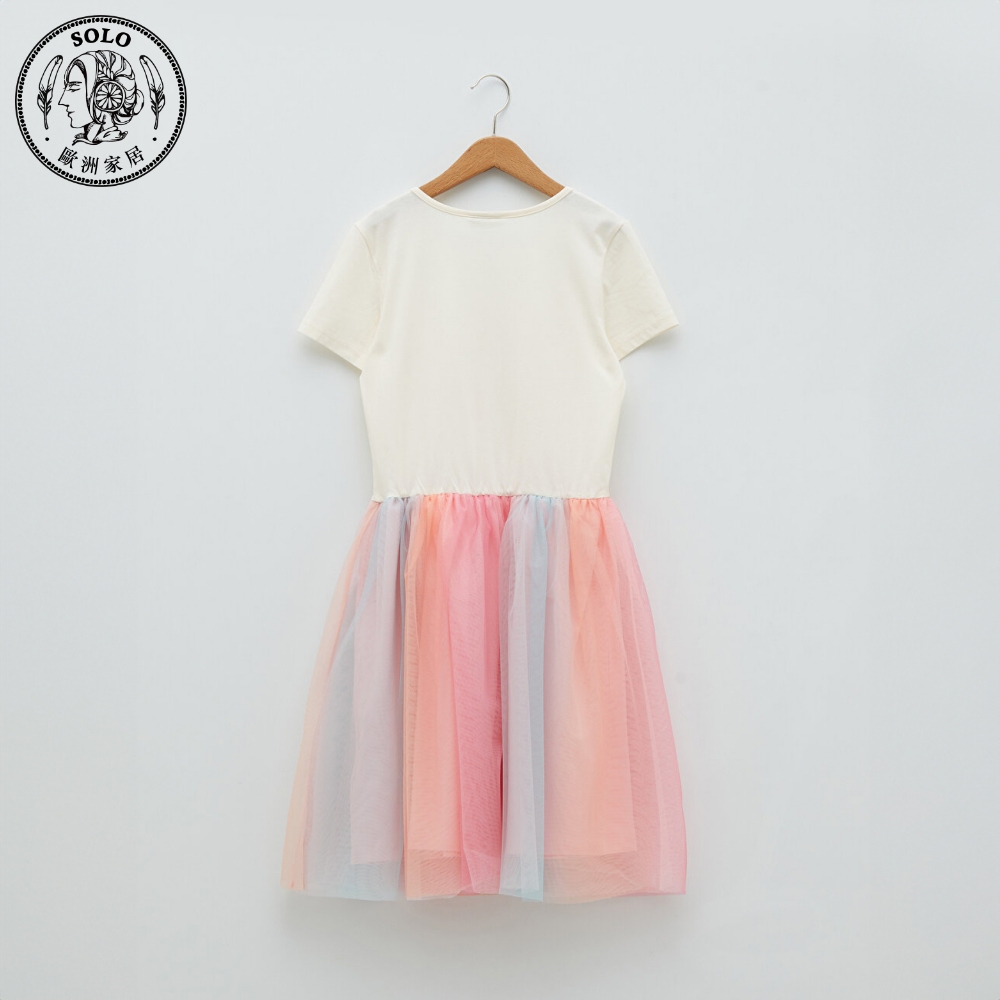 【SOLO Vintage】LCW Girls One-piece Butterfly Dress Made in Turkey 7-8y, , large