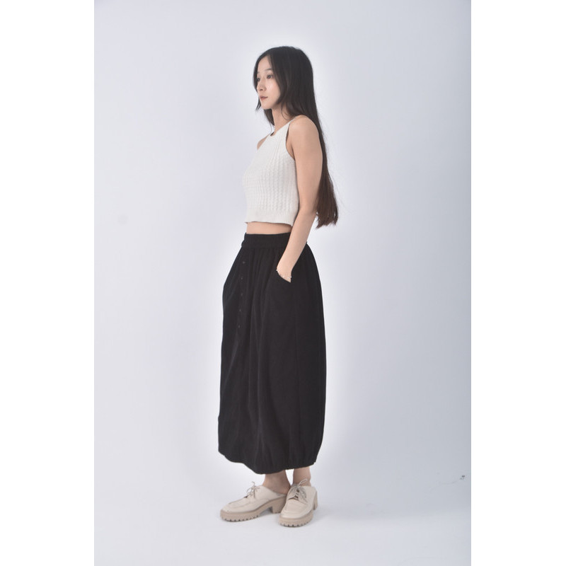 (S) suisan質感排扣黑色長裙二手衣, , large