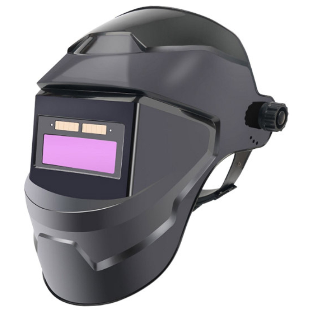 Automatic dimming welding mask (classic model) + headlamp + 10 protective lenses (purple), , large