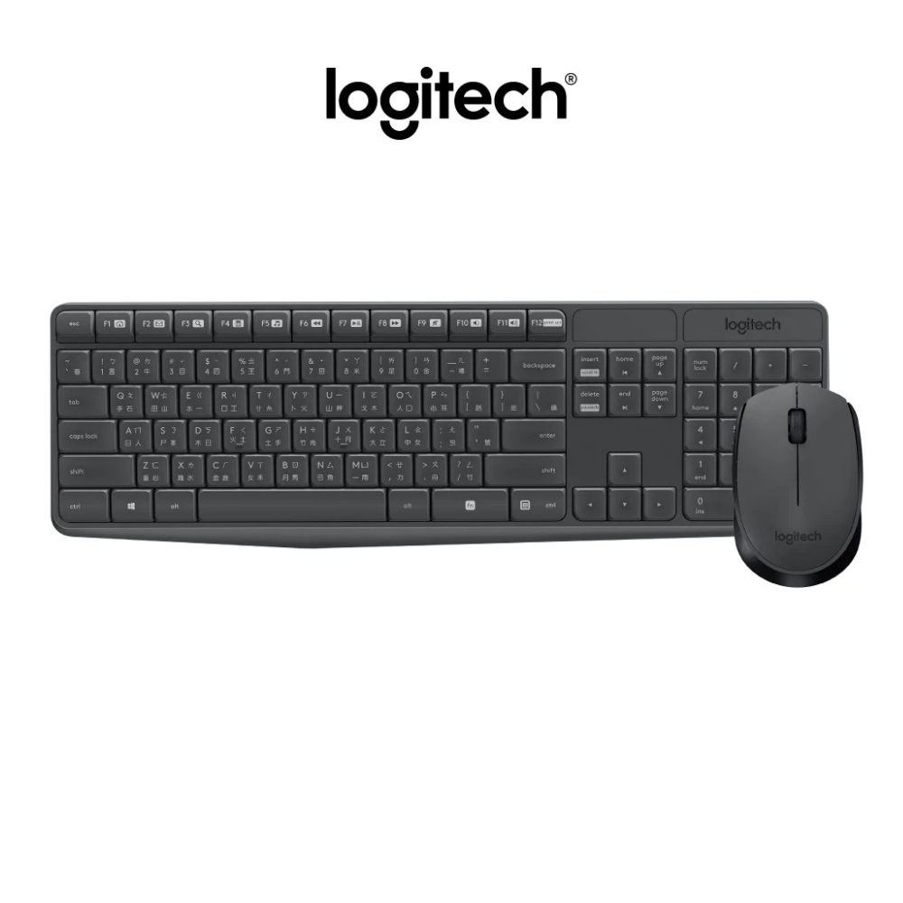 【 Logitech 羅技 】MK235 無線 鍵盤滑鼠組 舒適打字 耐用設計, , large