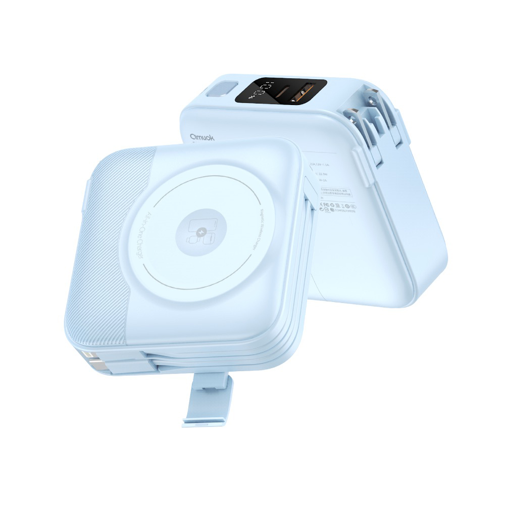 【amuok】10000mAh全功能無線充行動電源 行充 Apple Watch可充(多色可選), , large