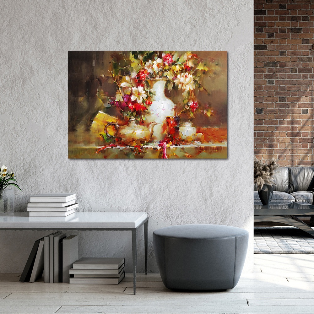 【御畫房】富貴花開之一 國家一級畫師手繪油畫60×90cm(VF-197), , large