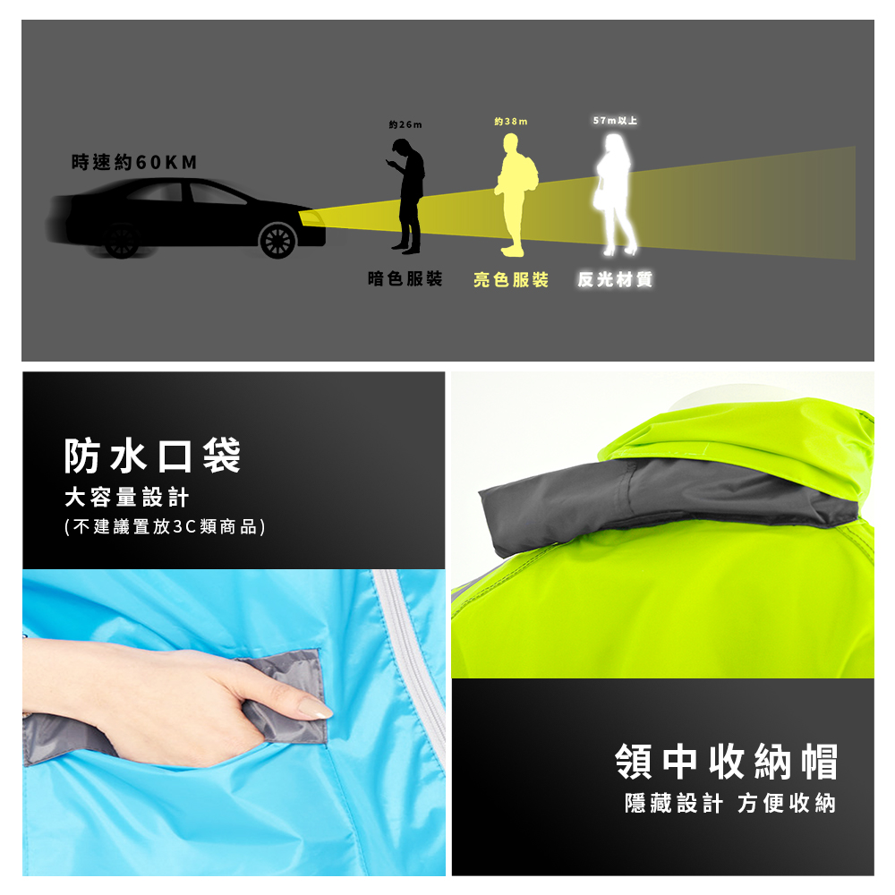 [TDN] Fengxing Racing Two-Piece Raincoat (Sports Raincoat ES4302) Water Blue Size M, , large